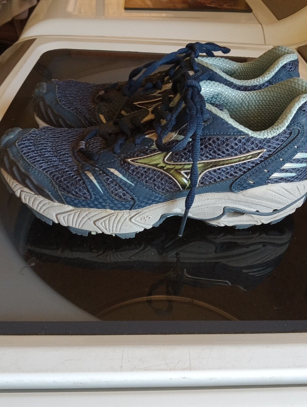 Mizuno Blue Lace-Up Running Sneakers with Mint Lining